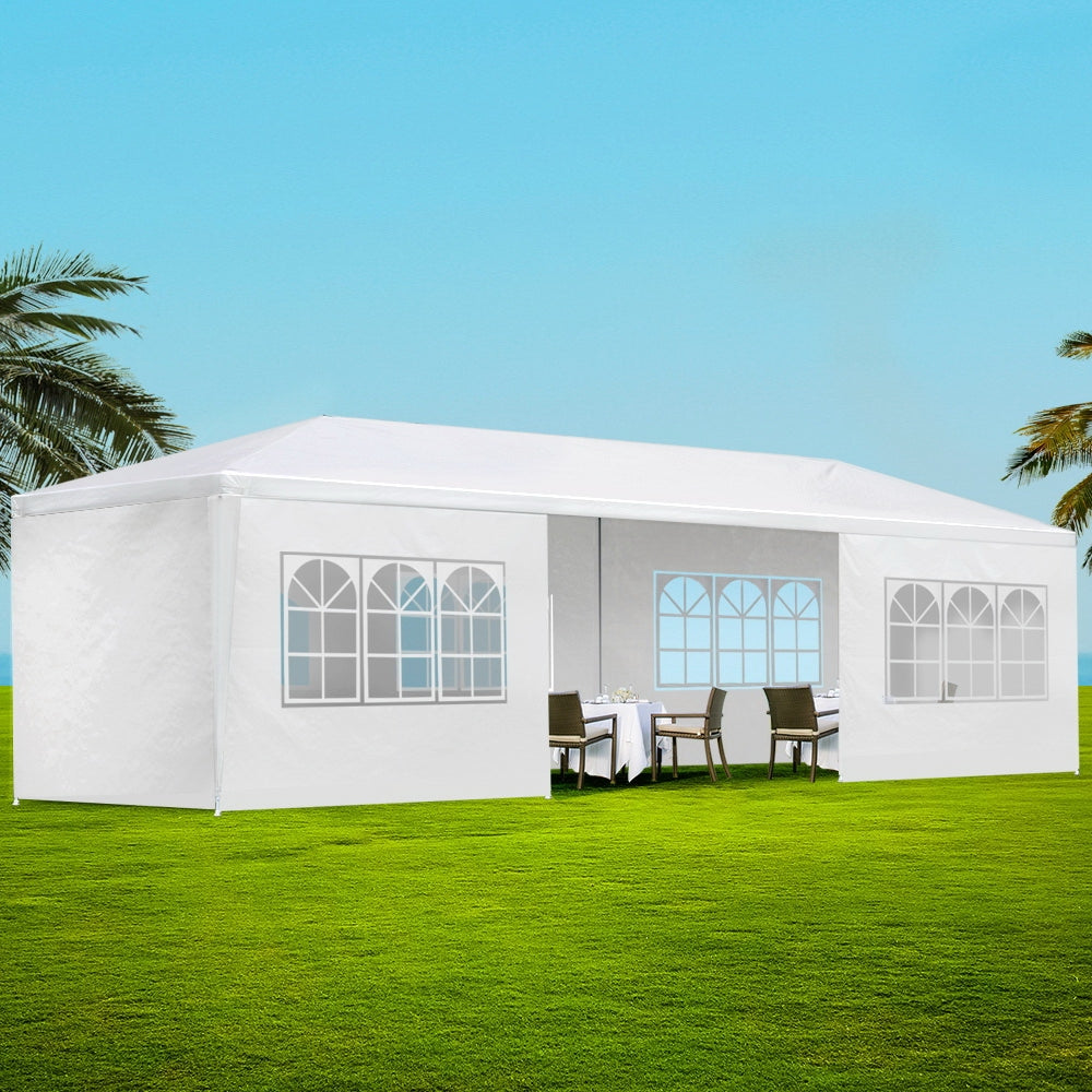 Instahut Gazebo 3x9 Outdoor Marquee Gazebos Wedding Party Camping Tent 8 Wall Panels-Home &amp; Garden &gt; Shading-PEROZ Accessories