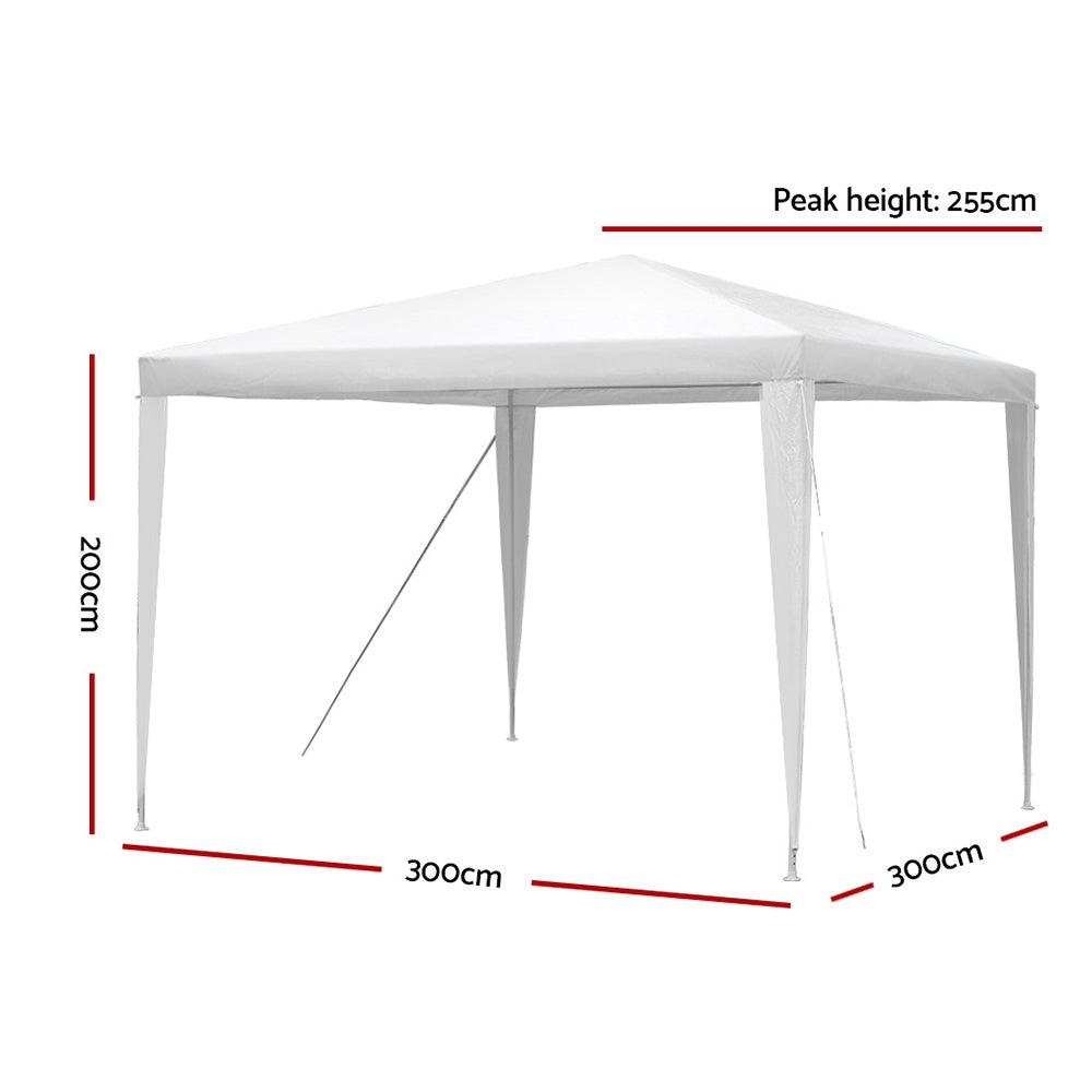 Instahut Wedding Gazebo Outdoor Marquee Party Tent Event Canopy Camping 3x3 White-Home &amp; Garden &gt; Shading-PEROZ Accessories