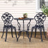 Gardeon 3PC Outdoor Setting Cast Aluminium Bistro Table Chair Patio Black-Furniture > Outdoor-PEROZ Accessories