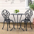 Gardeon 3PC Outdoor Setting Cast Aluminium Bistro Table Chair Patio Black-Furniture > Outdoor-PEROZ Accessories