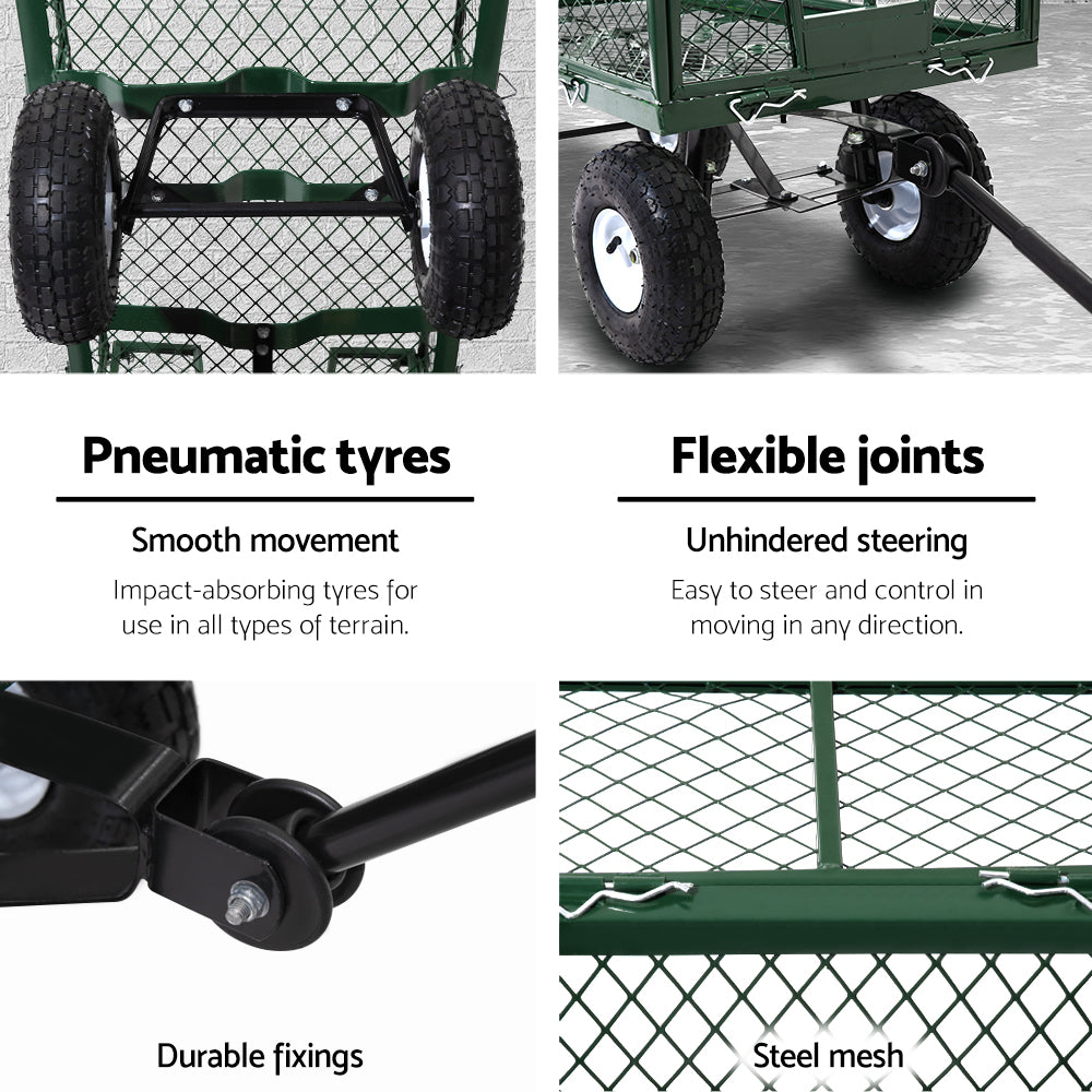 Gardeon Mesh Garden Steel Cart - Green-Home &amp; Garden &gt; Garden Tools-PEROZ Accessories