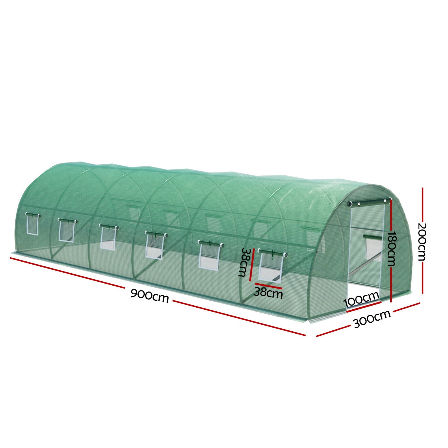 Greenfingers Greenhouse Walk in Green House Tunnel Plant Garden Shed Dome 9x3x2M-Home &amp; Garden &gt; Green Houses-PEROZ Accessories