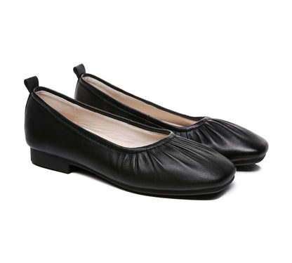 TARRAMARRA Square Toe Leather Ballet Flats Women Devora-Flats-PEROZ Accessories