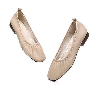 TARRAMARRA Square Toe Leather Ballet Flats Women Devora-Flats-PEROZ Accessories