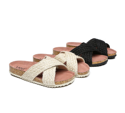 Australian Shepherd UGG Women Sandals Espadrilles Flat Slide Milo-Sandals-PEROZ Accessories