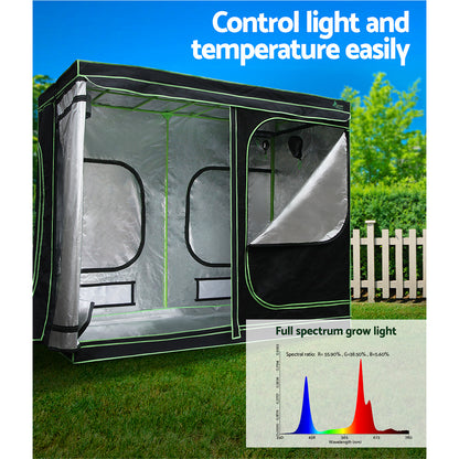 Greenfingers Grow Tent 2200W LED Grow Light Hydroponic Kit System 2.4x1.2x2M-Home &amp; Garden &gt; Green Houses-PEROZ Accessories