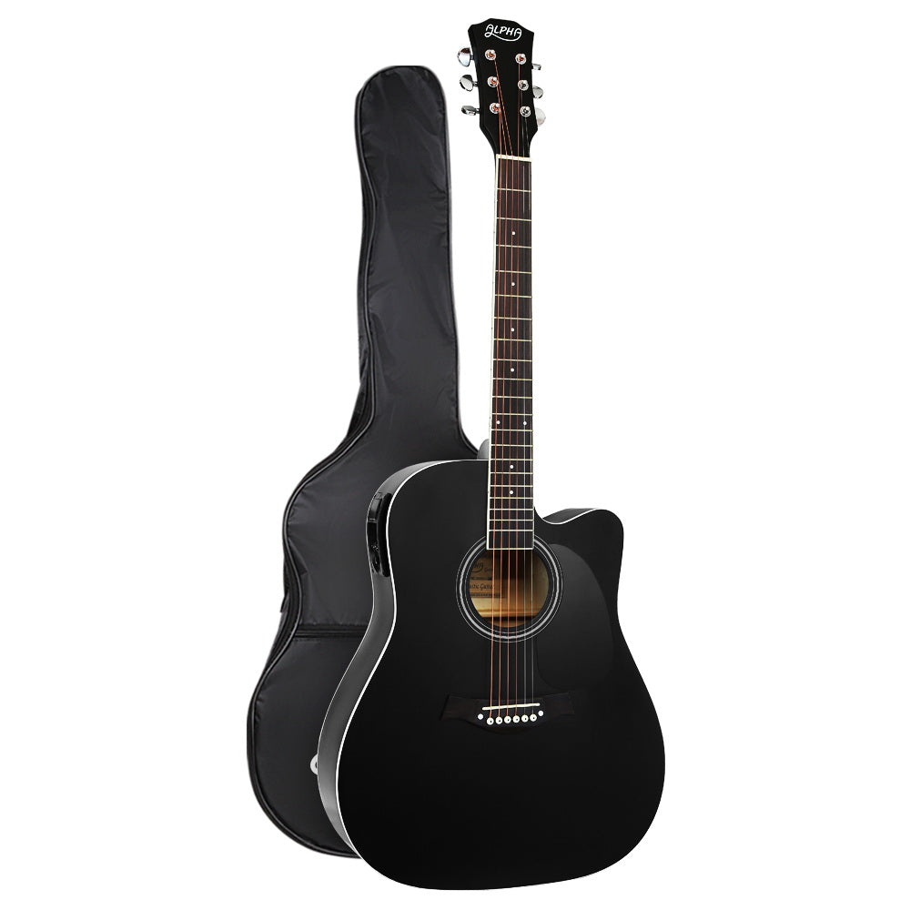 Alpha 41&quot; Inch Electric Acoustic Guitar Wooden Classical Full Size EQ Bass Black-Audio &amp; Video &gt; Musical Instrument &amp; Accessories-PEROZ Accessories