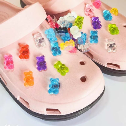 Anykidz 10pcs Blue Bear Shoe Charm Accessories Jeans Clogs Pendants Designer Ornament Jibbitz for Crocs-Shoe Charms-PEROZ Accessories