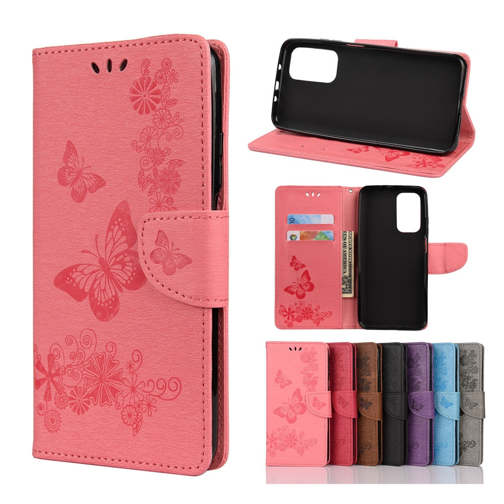 Anymob iPhone Black Fashion Flip Case Butterfly Print Card Slot Wallet Leather Back Cover-Mobile Phone Cases-PEROZ Accessories