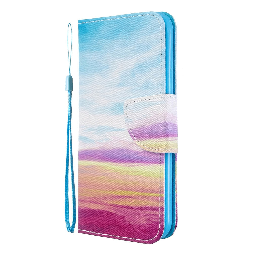 Anymob iPhone Skyblue Unicorn Wallet Filp Case Leather Touch Cover With Card Slot-Mobile Phone Cases-PEROZ Accessories