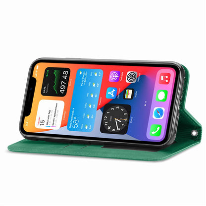 Anymob iPhone Green Magnetic Flip Leather Phone Case Card slot Wallet Cover-Mobile Phone Cases-PEROZ Accessories