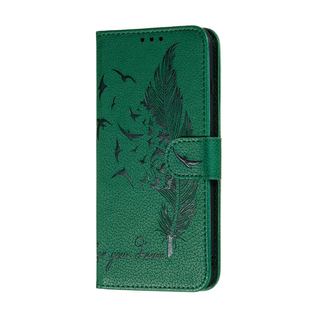 Anymob Huawei Case Red 3D Feather Embossed Leather Flip Cover-Mobile Phone Cases-PEROZ Accessories