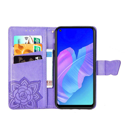 Anymob Huawei Case Purple 3D Butterfly Leather Flip Wallet Case Magnetic Cover Shell-Mobile Phone Cases-PEROZ Accessories