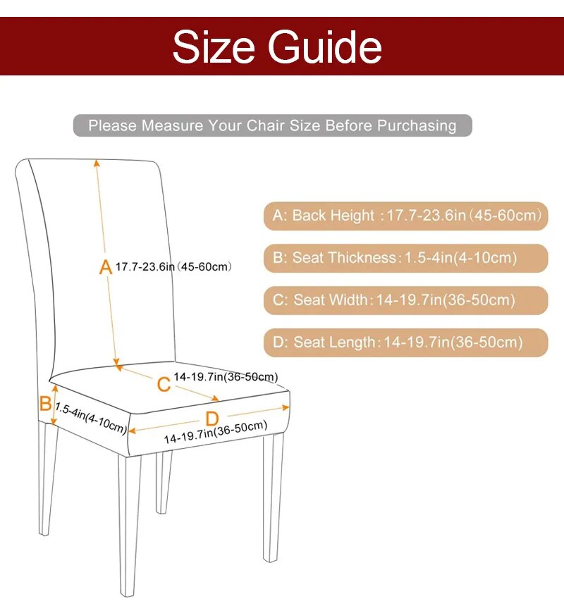 Anyhouz Chair Cover Grey Velvet Plush Stretch Chair Slipcover Elastic Spandex Chair Cover for Dining Room Kitchen Wedding Banquet Hotel-Chair Cover-PEROZ Accessories