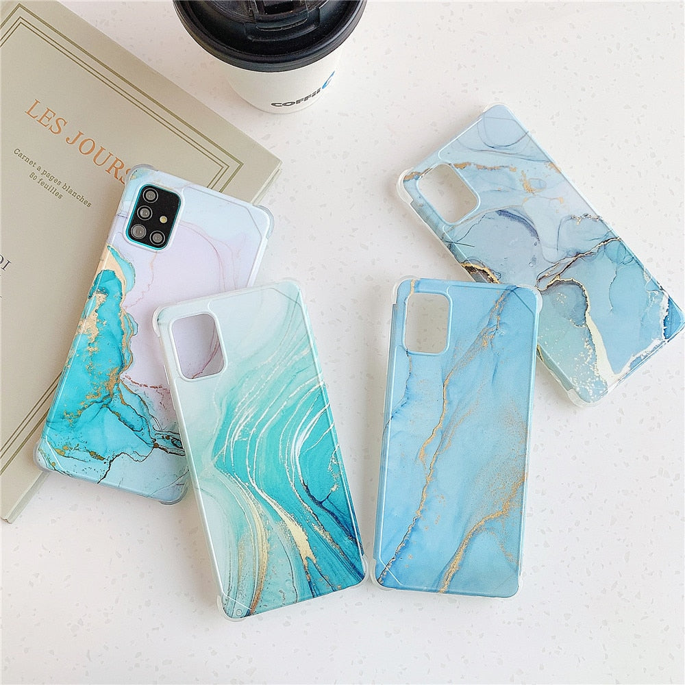 Anymob Samsung Purple And Blue Gradient Marble Phone Case Silicone Shockproof Cover-Mobile Phone Cases-PEROZ Accessories