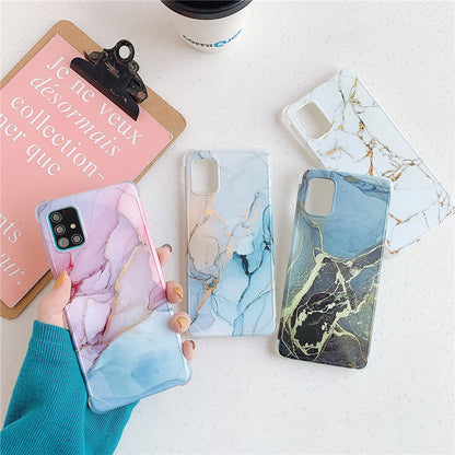 Anymob Samsung Purple And Blue Gradient Marble Phone Case Silicone Shockproof Cover-Mobile Phone Cases-PEROZ Accessories