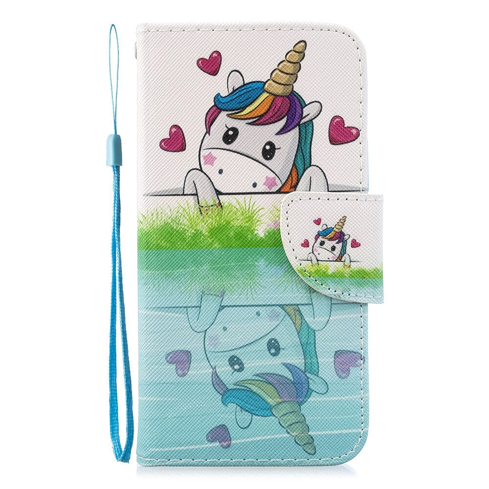 Anymob iPhone Skyblue Unicorn Wallet Filp Case Leather Touch Cover With Card Slot-Mobile Phone Cases-PEROZ Accessories