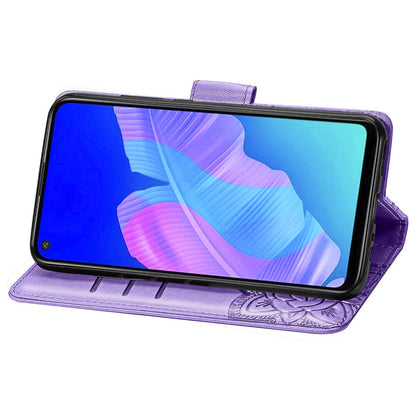 Anymob Huawei Case Purple 3D Butterfly Leather Flip Wallet Case Magnetic Cover Shell-Mobile Phone Cases-PEROZ Accessories