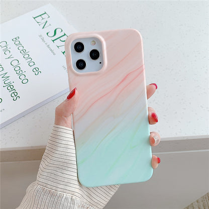 Anymob iPhone Case Stone Gradual Color Matte Marble Soft Silicone Back Cover-Mobile Phone Cases-PEROZ Accessories