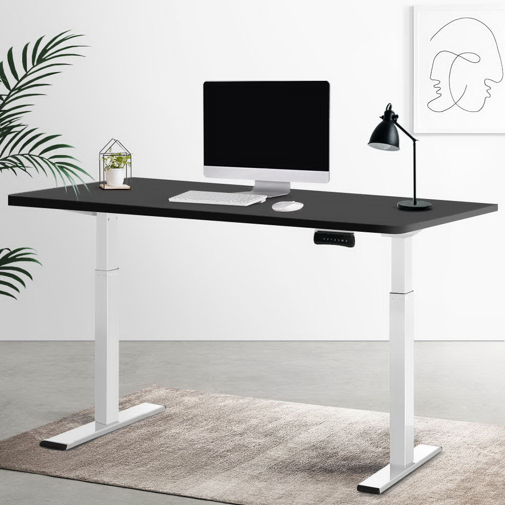 Artiss Standing Desk Electric Adjustable Sit Stand Desks White Black 140cm-Electric Standing Desks - Peroz Australia - Image - 1