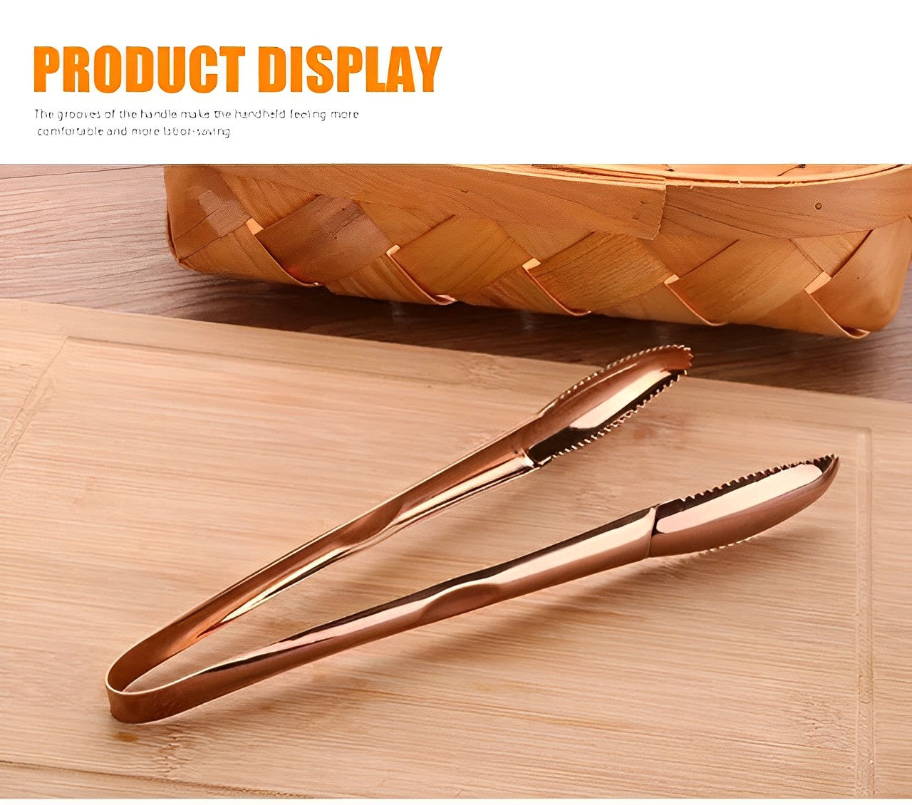 AnyGleam Tong Rose Gold 1pc Stainless Steel Clip Tableware for Salad, BBQ and Grill Party Accessory-Kitchen &amp; Dining-PEROZ Accessories