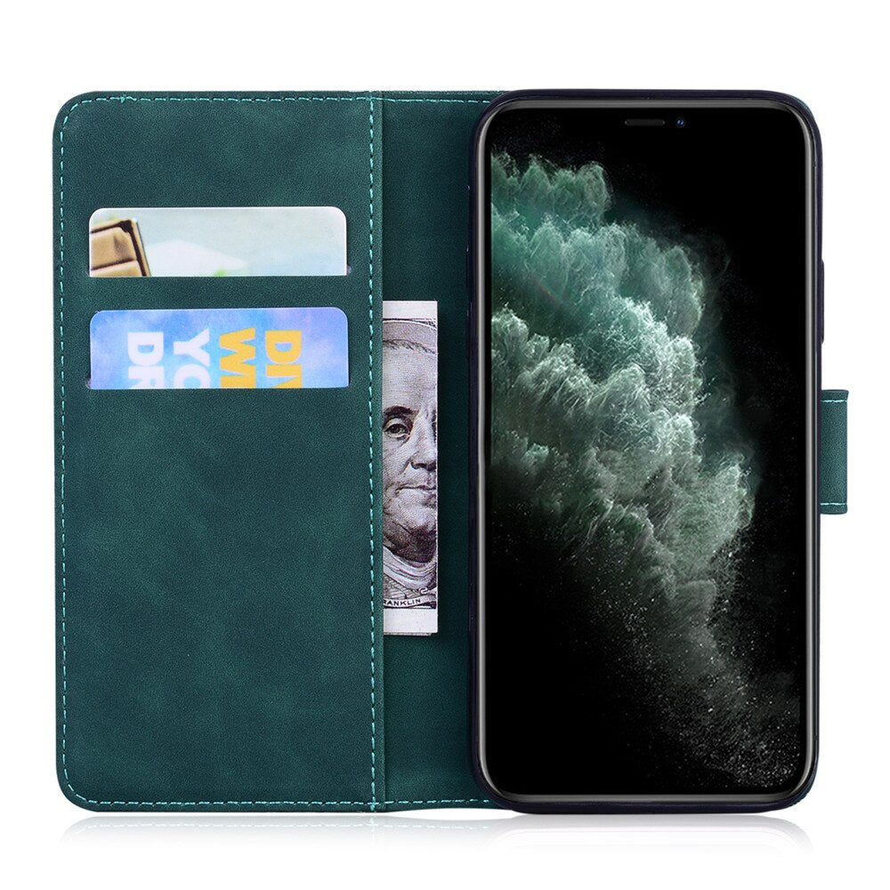 Anymob Samsung Case Green Fashion Magnetic Flip Solid Color card Slot wallet Back Cover-Mobile Phone Cases-PEROZ Accessories