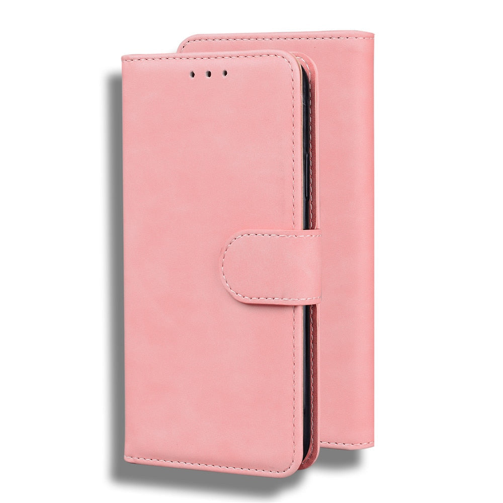 Anymob iPhone Cases Pink Color with Card Slot Leather Magnetic Wallet Back Phone Cover-Mobile Phone Cases-PEROZ Accessories