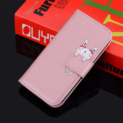 Anymob iPhone Case Pink Flip Leather Skin Silicone Bear Design Wallet Phone-Mobile Phone Cases-PEROZ Accessories