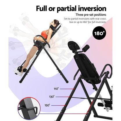 Everfit Inversion Table Gravity Exercise Inverter Back Stretcher Home Gym-Sports &amp; Fitness &gt; Fitness Accessories-PEROZ Accessories