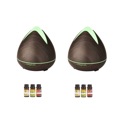 2 x PureSpa Ultrasonic Diffusers Humidifier + 6 Diffuser Oils Complete Set-Home Fragrances-PEROZ Accessories