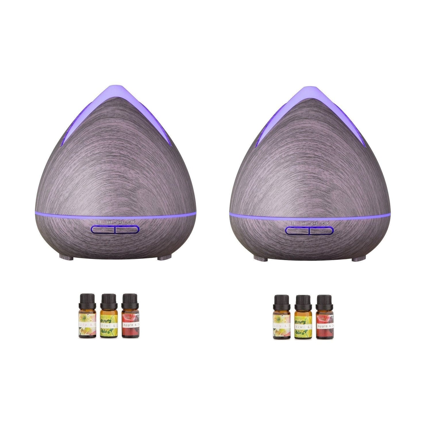 2 x PureSpa Ultrasonic Diffusers Humidifier + 6 Diffuser Oils Complete Set-Home Fragrances-PEROZ Accessories