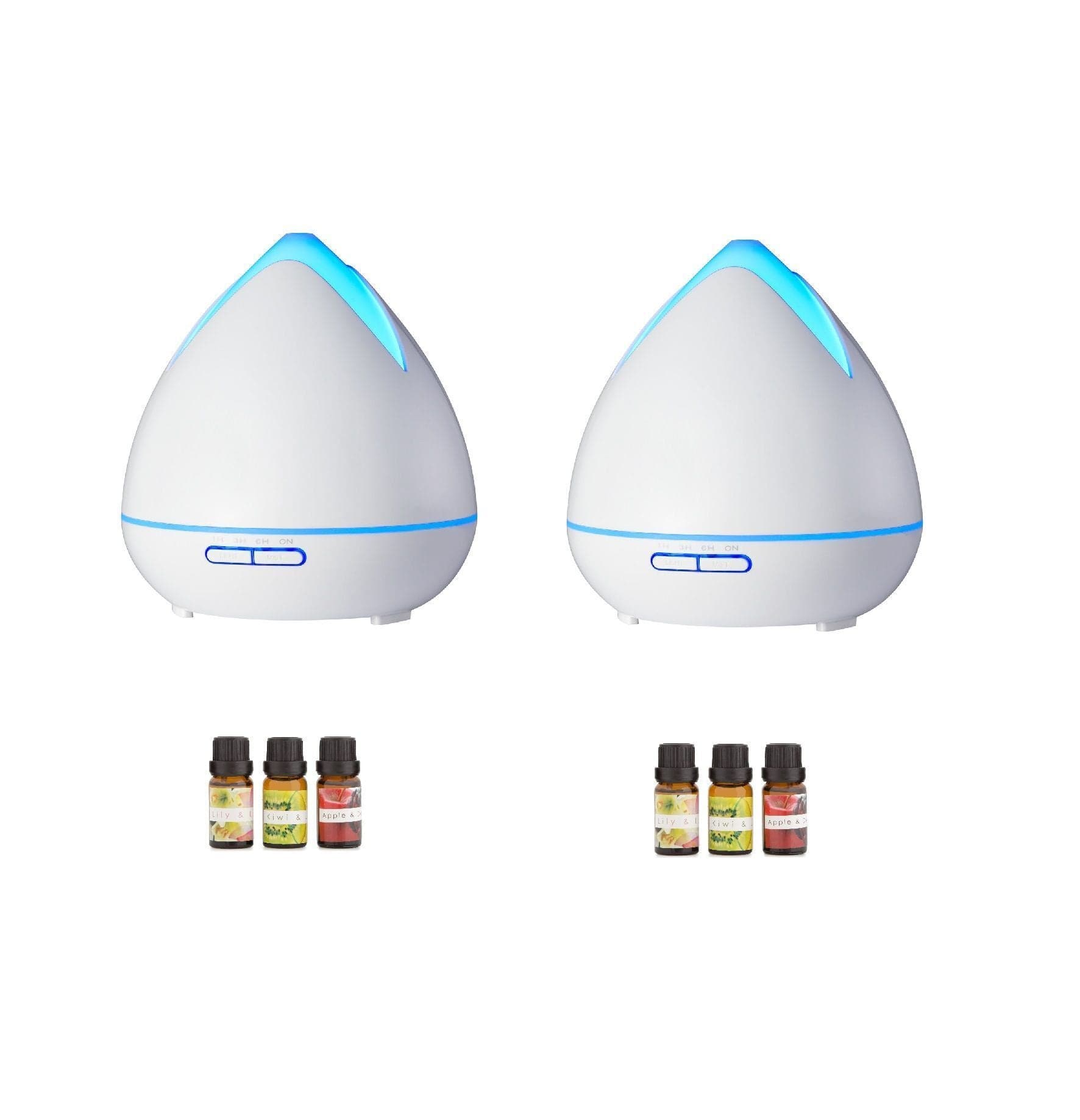 2 x PureSpa Ultrasonic Diffusers Humidifier + 6 Diffuser Oils Complete Set-Home Fragrances-PEROZ Accessories