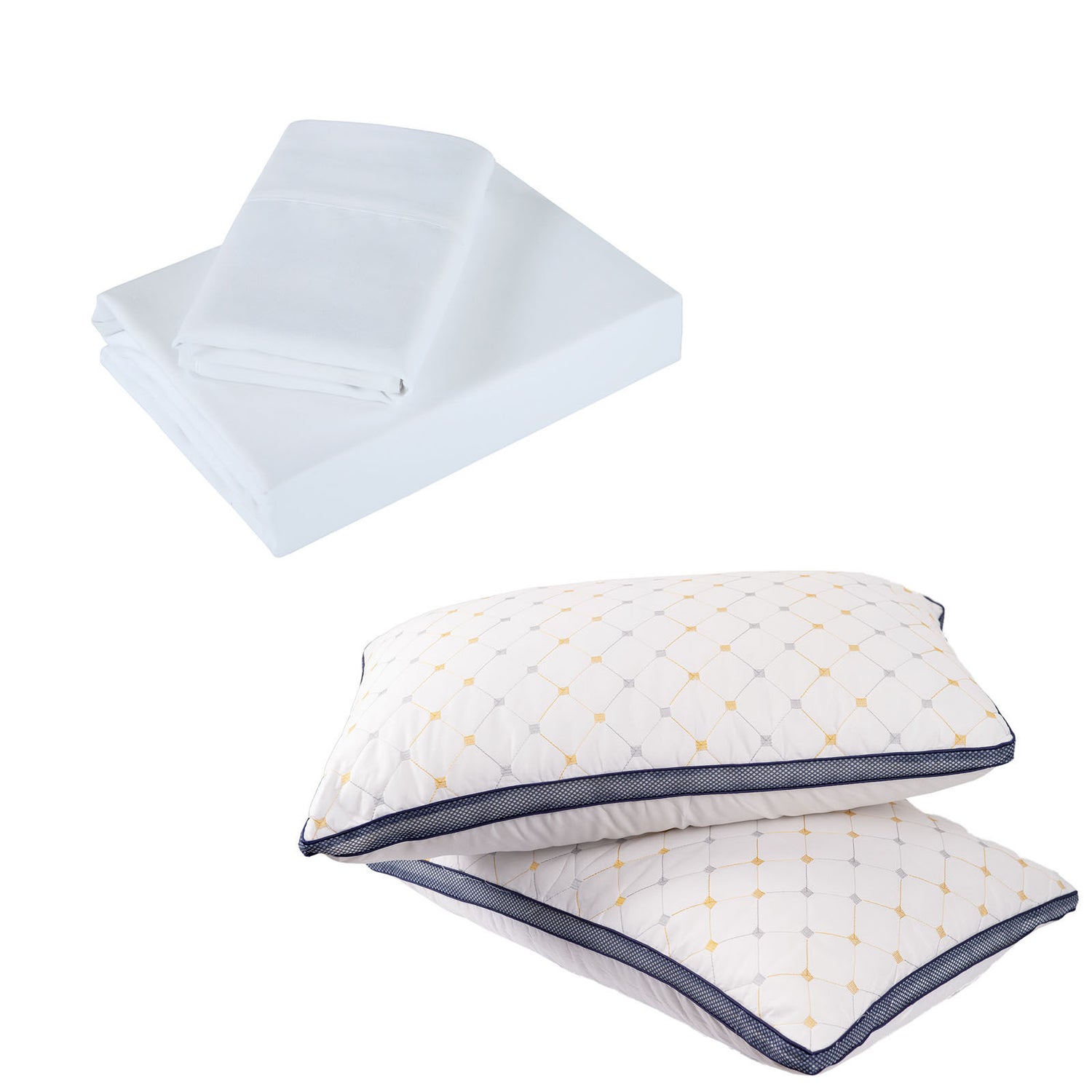 Royal Comfort Bedding Set 1 x 1200TC 4 Piece Sheet Set And 2 x Air Mesh Pillows-Bedding-PEROZ Accessories