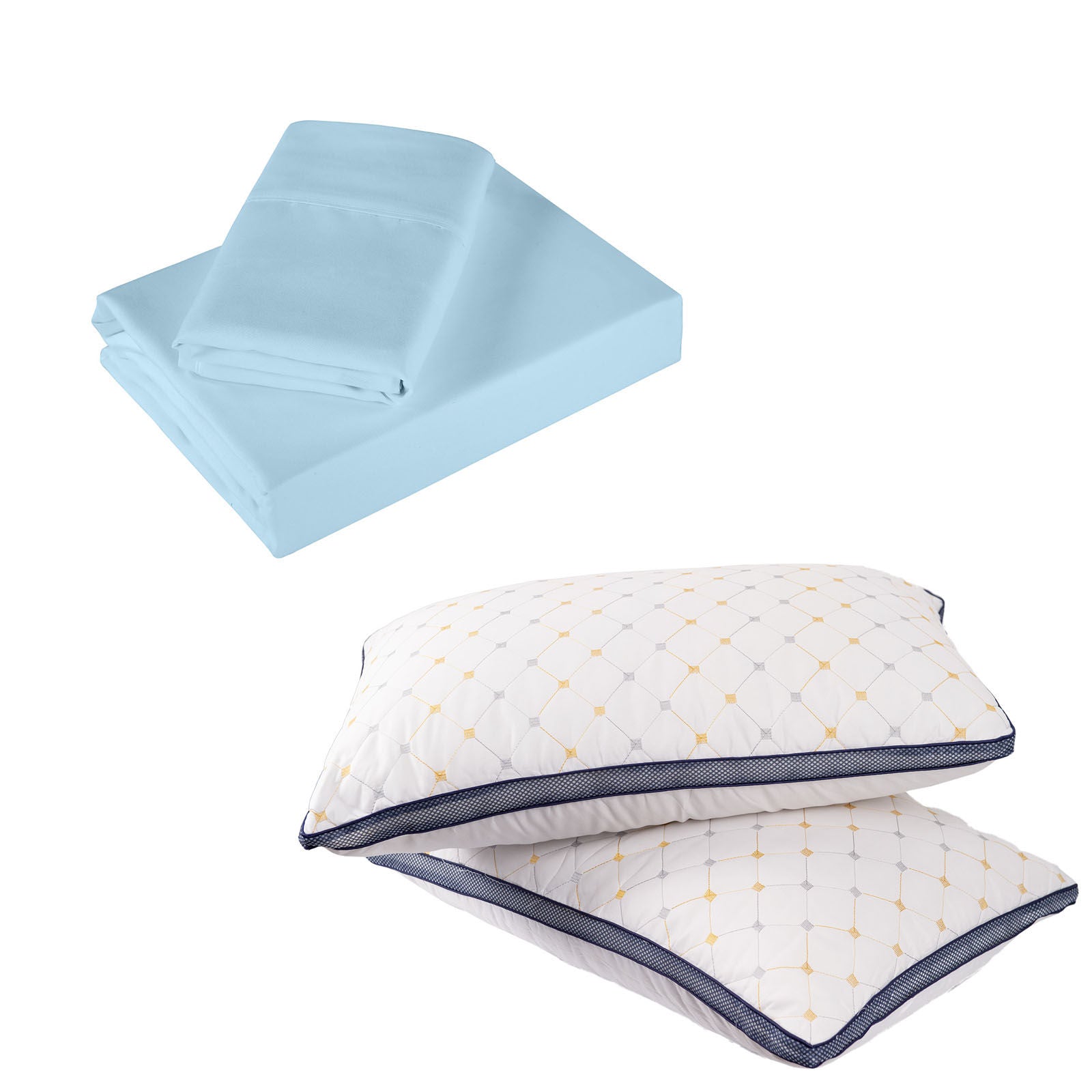 Royal Comfort Bedding Set 1 x 1200TC 4 Piece Sheet Set And 2 x Air Mesh Pillows-Bedding-PEROZ Accessories