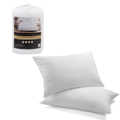 Royal Comfort Bed In A Bag Coverlet Set And 2 x Duck Feather And Down Pillows-Bedding-PEROZ Accessories