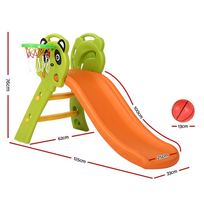 Keezi Kids Slide Basketball Hoop Activity Center Outdoor Toddler Play Set Orange-Baby &amp; Kids &gt; Toys-PEROZ Accessories