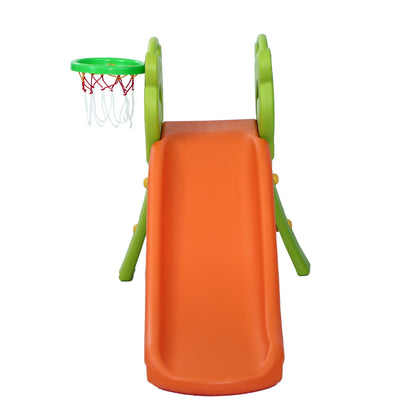 Keezi Kids Slide Basketball Hoop Activity Center Outdoor Toddler Play Set Orange-Baby &amp; Kids &gt; Toys-PEROZ Accessories