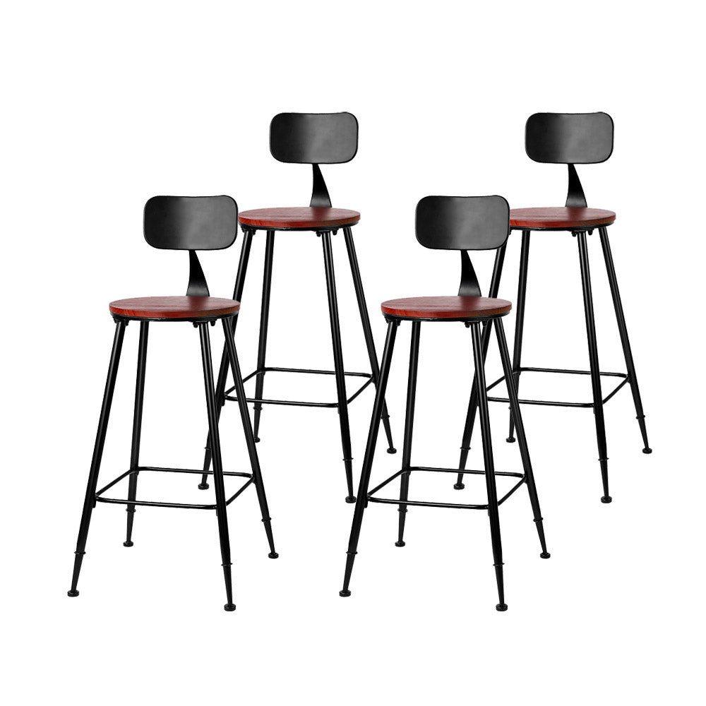 Artiss 4x Vintage Industrial Bar Stool Retro Barstools Dining Chairs Kitchen-Furniture &gt; Bar Stools &amp; Chairs-PEROZ Accessories