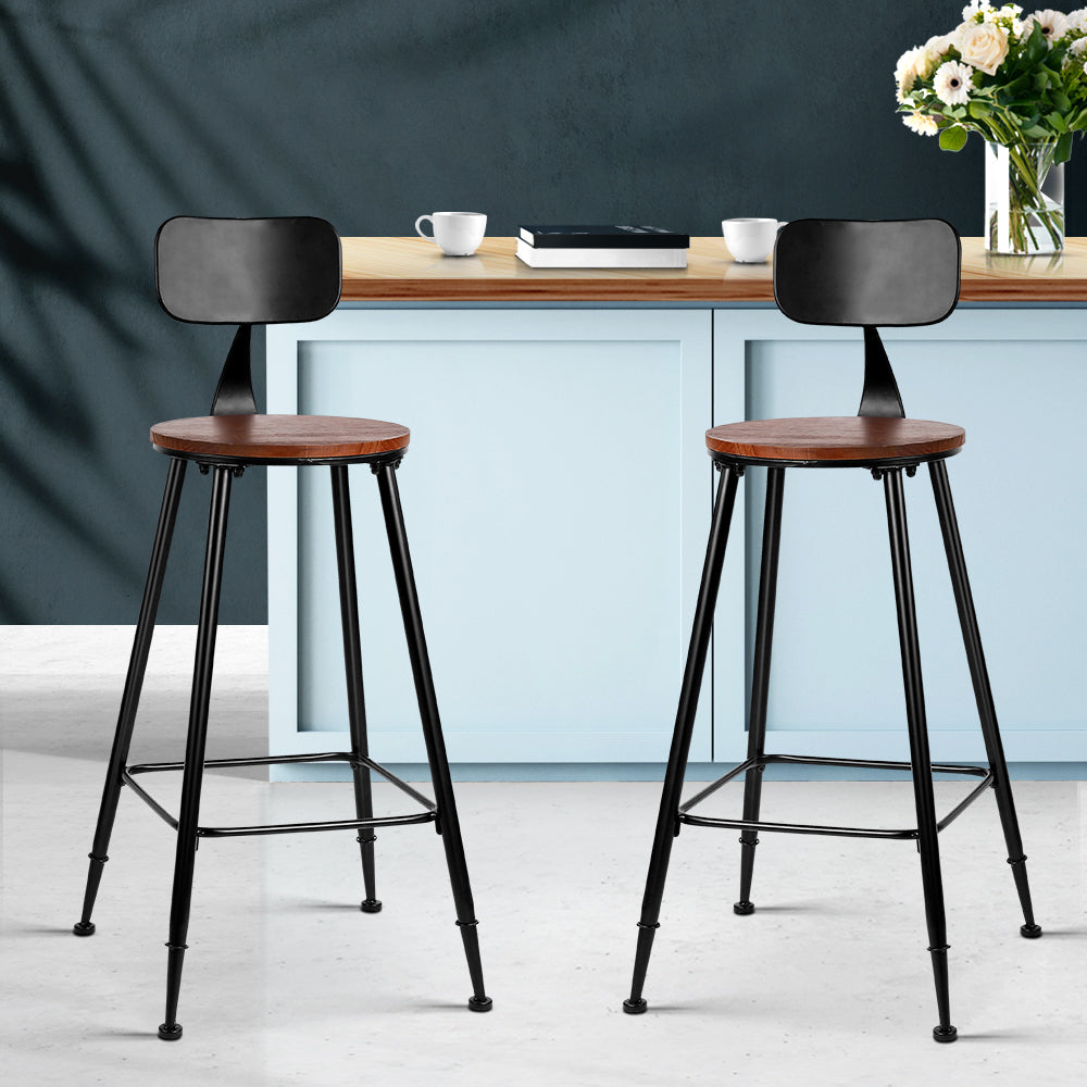 Artiss 4x Vintage Industrial Bar Stool Retro Barstools Dining Chairs Kitchen-Furniture &gt; Bar Stools &amp; Chairs-PEROZ Accessories