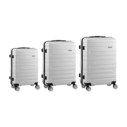 Shop Mazam 3PCS Luggage Suitcase Trolley Set Travel TSA Lock Storage Hard Case Silver  | PEROZ Australia