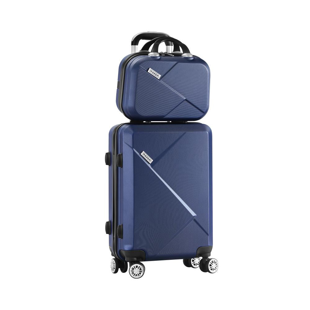 Shop Mazam 2PCS Luggage Suitcase Trolley Set Travel TSA Lock Storage Hard Case Navy  | PEROZ Australia