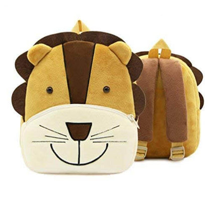 Anykidz 3D Brown Lion Kids School Backpack Cute Cartoon Animal Style Children Toddler Plush Bag Perfect Accessories For Boys and Girls-Backpacks-PEROZ Accessories