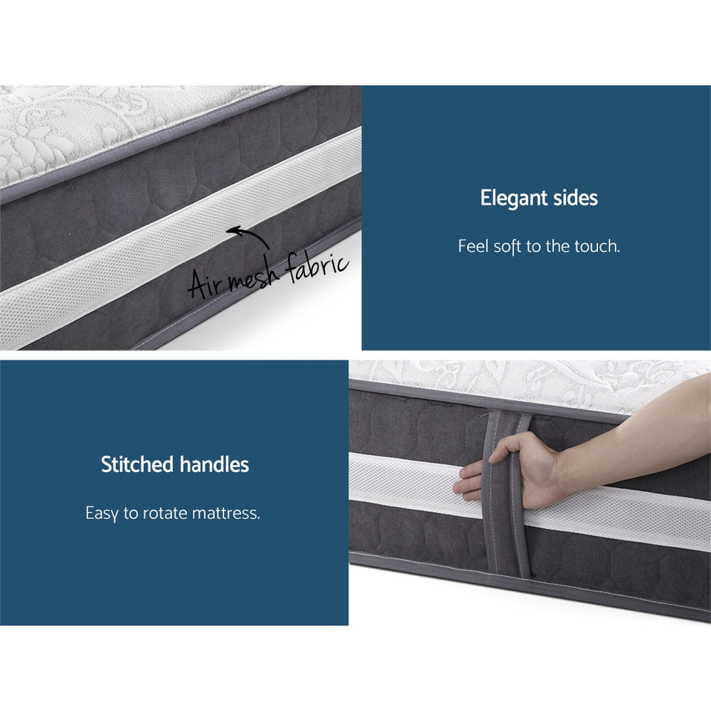 Giselle King Mattress Bed Size 7 Zone Pocket Spring Medium Firm Foam 30cm-Furniture &gt; Mattresses-PEROZ Accessories