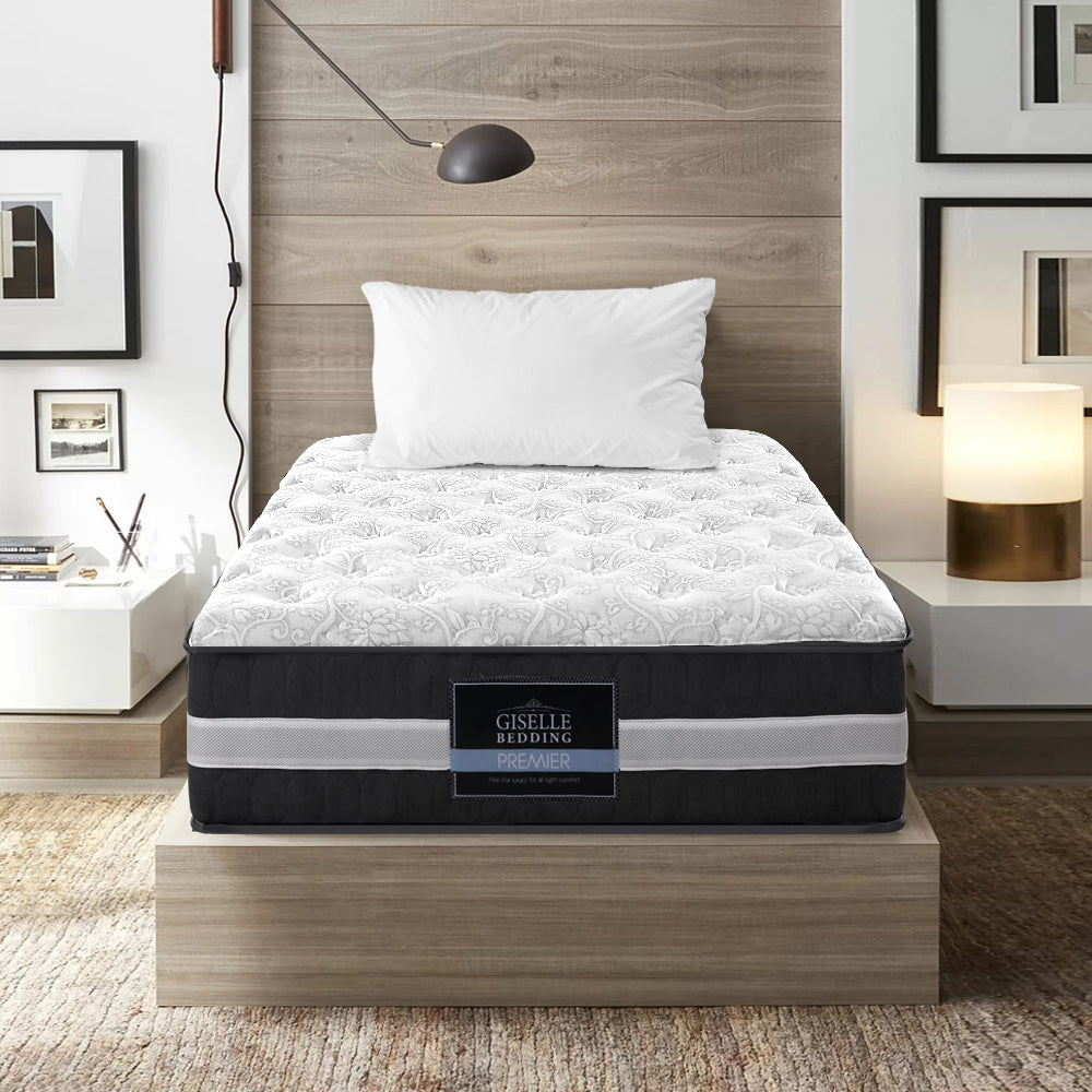 Giselle King Single Mattress Bed Size 7 Zone Pocket Spring Medium Firm Foam 30cm-Furniture &gt; Mattresses-PEROZ Accessories