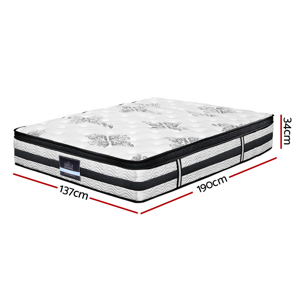 Giselle Bedding Algarve Euro Top Pocket Spring Mattress 34cm Thick Double-Furniture &gt; Mattresses-PEROZ Accessories