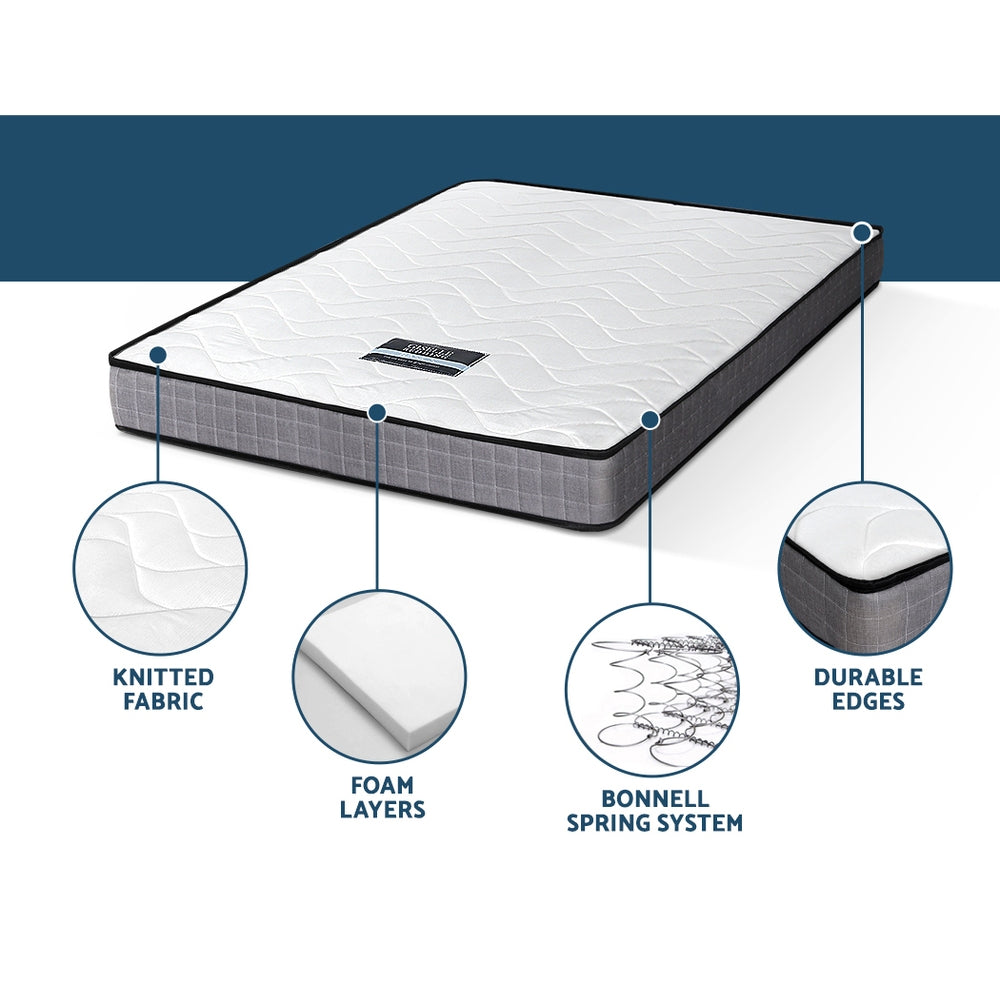 Giselle Mattress Medium Firm Mattresses Tight Top Bed Bonnel Spring 13cm SINGLE-Furniture &gt; Mattresses-PEROZ Accessories