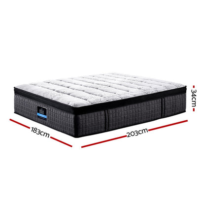 Giselle King Bed Mattress 9 Zone Pocket Spring Latex Foam Medium Firm 34cm-Furniture &gt; Mattresses-PEROZ Accessories