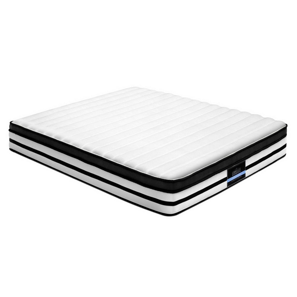 Giselle KING Mattress Size Bed Euro Top 5 Zone Pocket Spring Plush Foam 27CM-Furniture &gt; Mattresses-PEROZ Accessories