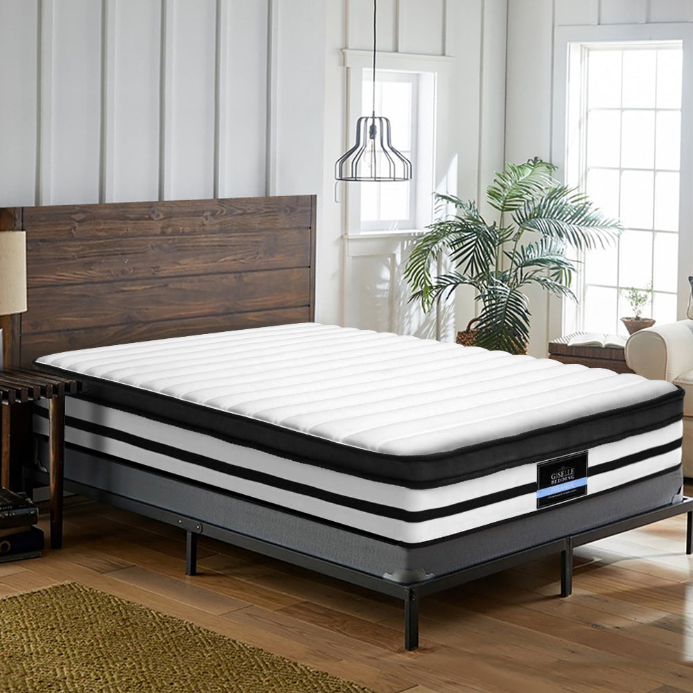 Giselle KING Mattress Size Bed Euro Top 5 Zone Pocket Spring Plush Foam 27CM-Furniture &gt; Mattresses-PEROZ Accessories