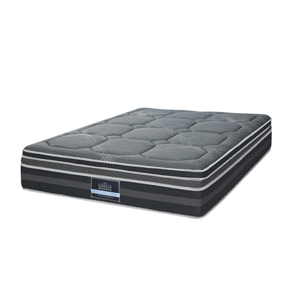 Giselle 35CM QUEEN Mattress Bed 7 Zone Dual Euro Top Pocket Spring Medium Firm-Furniture &gt; Mattresses-PEROZ Accessories